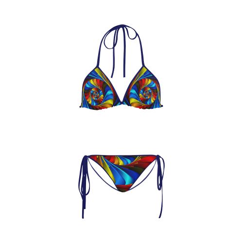 Psychedelic Rainbow Spiral Custom Bikini Swimsuit