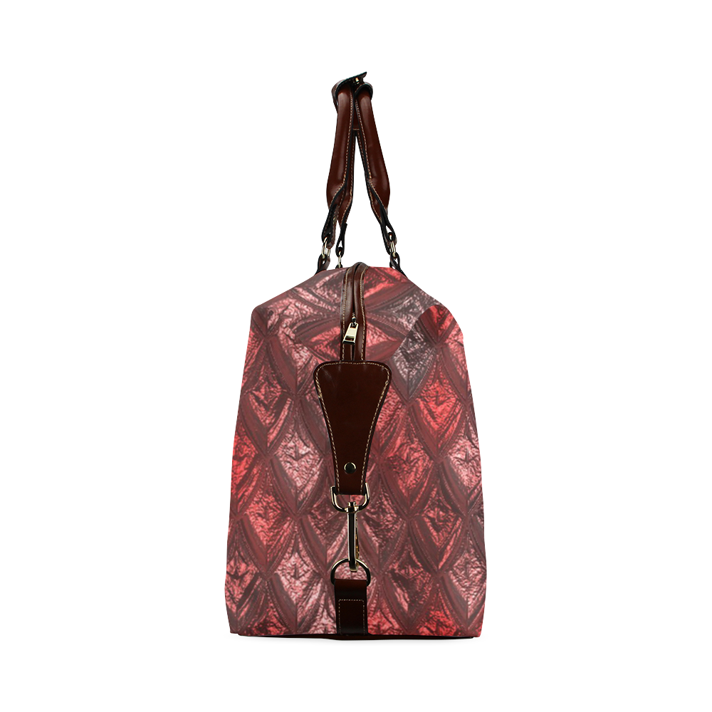 rhombus, diamond patterned red Classic Travel Bag (Model 1643)