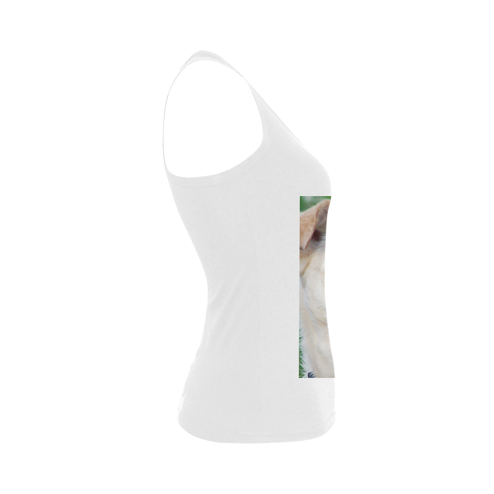 Dog face close-up Women's Shoulder-Free Tank Top (Model T35)