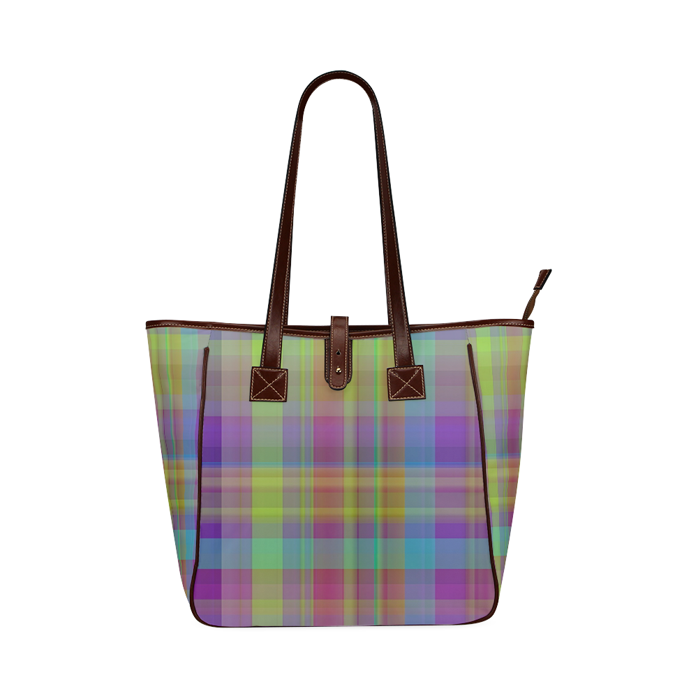 modern plaid, cool colors Classic Tote Bag (Model 1644)