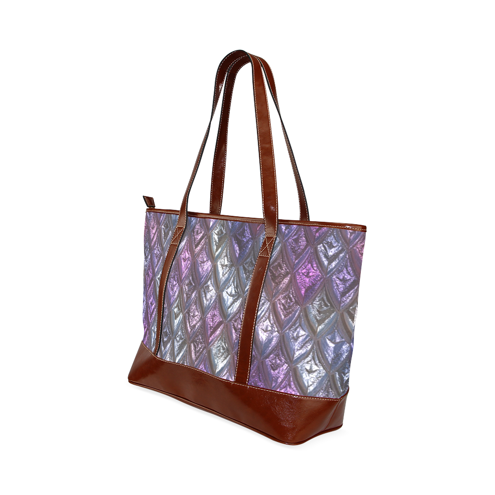 rhombus, diamond patterned lilac Tote Handbag (Model 1642)