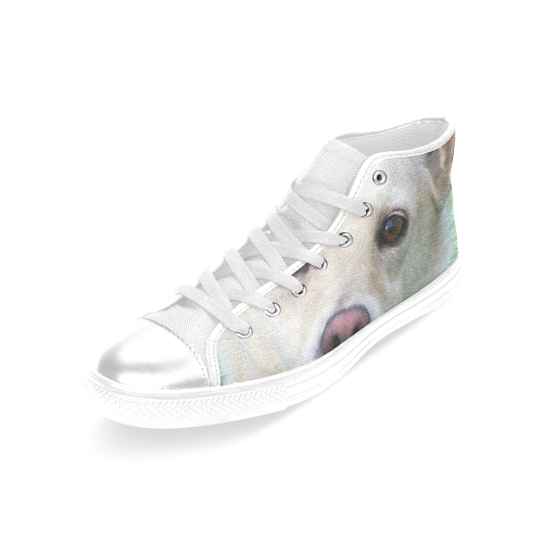 Dog face close-up Women's Classic High Top Canvas Shoes (Model 017)