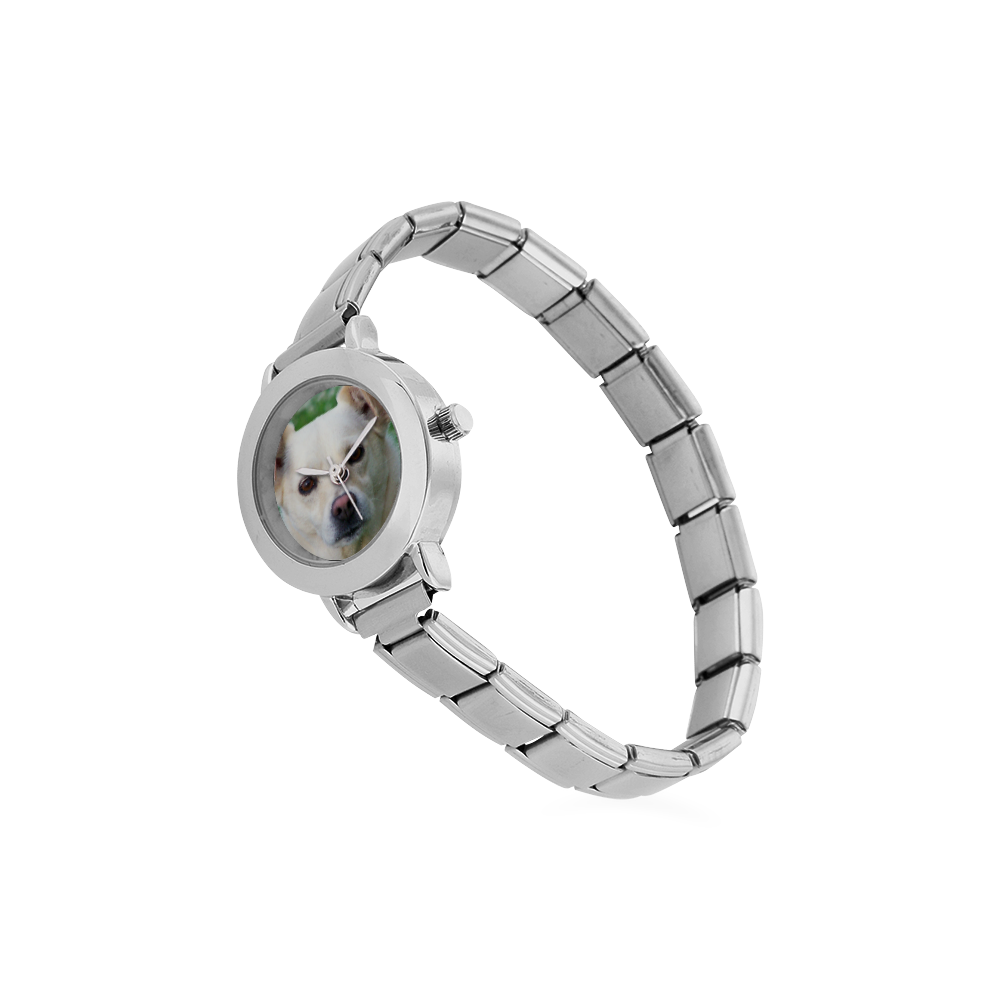 Dog face close-up Women's Italian Charm Watch(Model 107)