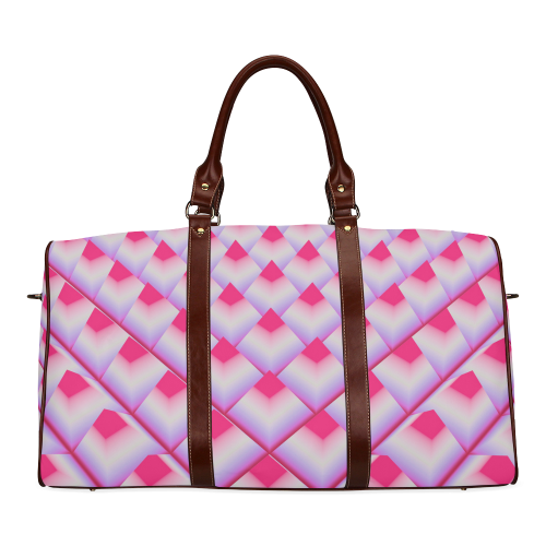 Pink 3D Pyramids Waterproof Travel Bag/Large (Model 1639)