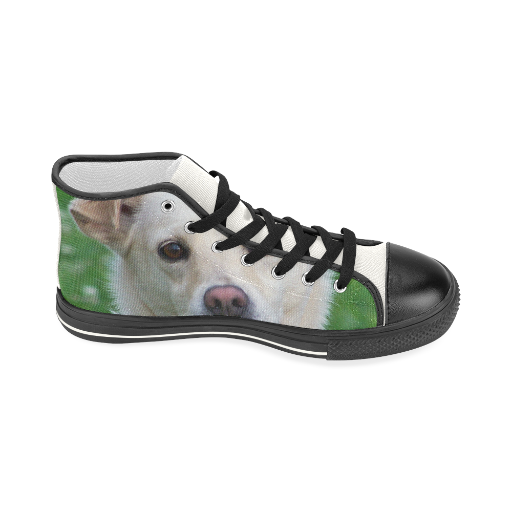 Dog face close-up Women's Classic High Top Canvas Shoes (Model 017)