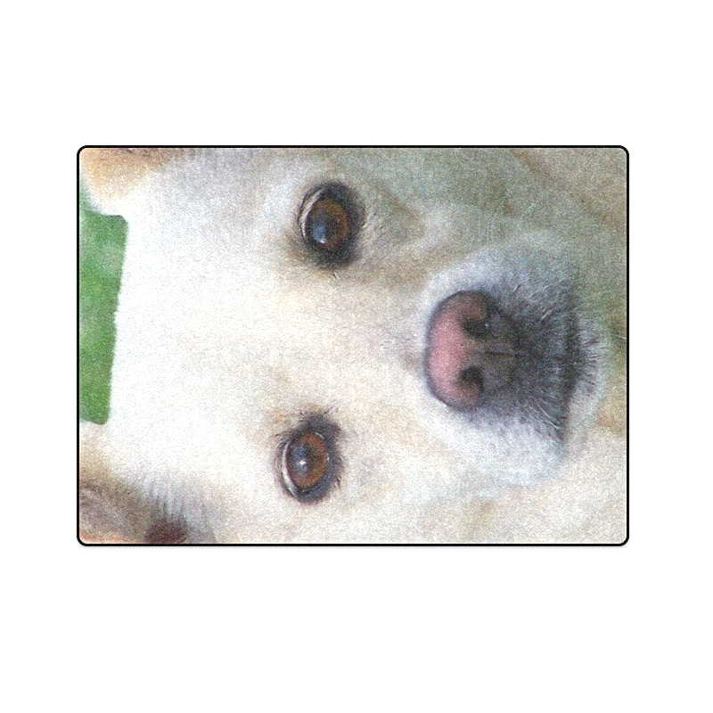 Dog face close-up. Blanket 58"x80"