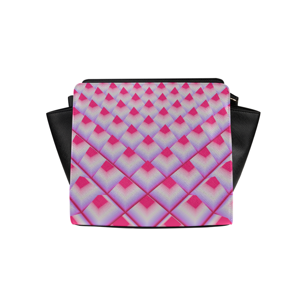 Pink 3D Pyramids Satchel Bag (Model 1635)