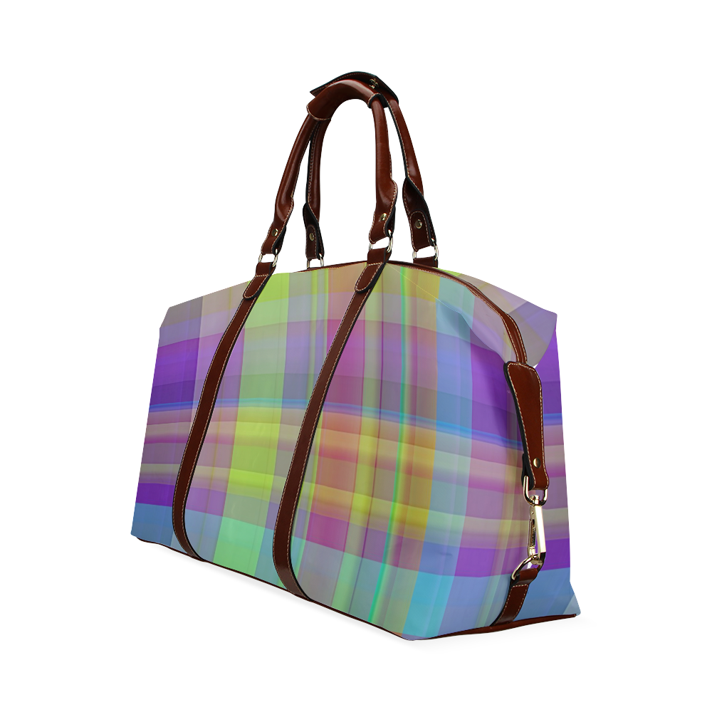 modern plaid, cool colors Classic Travel Bag (Model 1643)