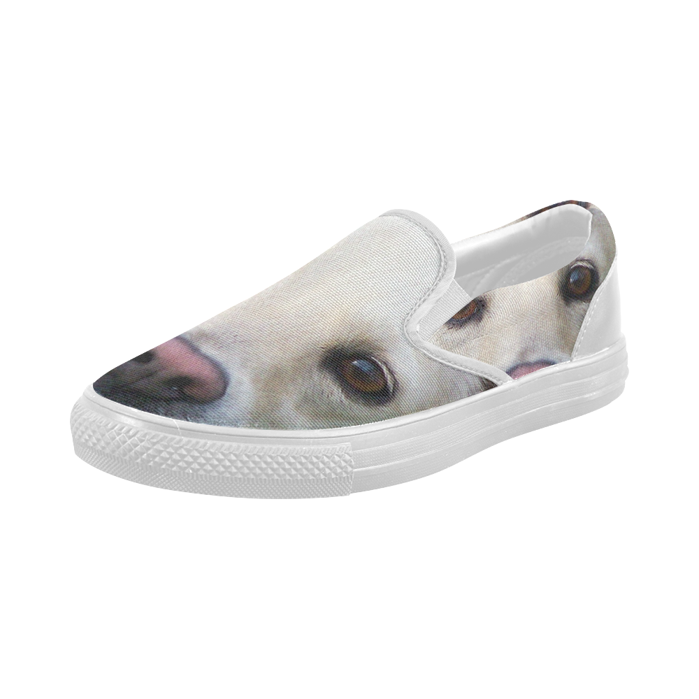 Dog face close-up Women's Slip-on Canvas Shoes (Model 019)