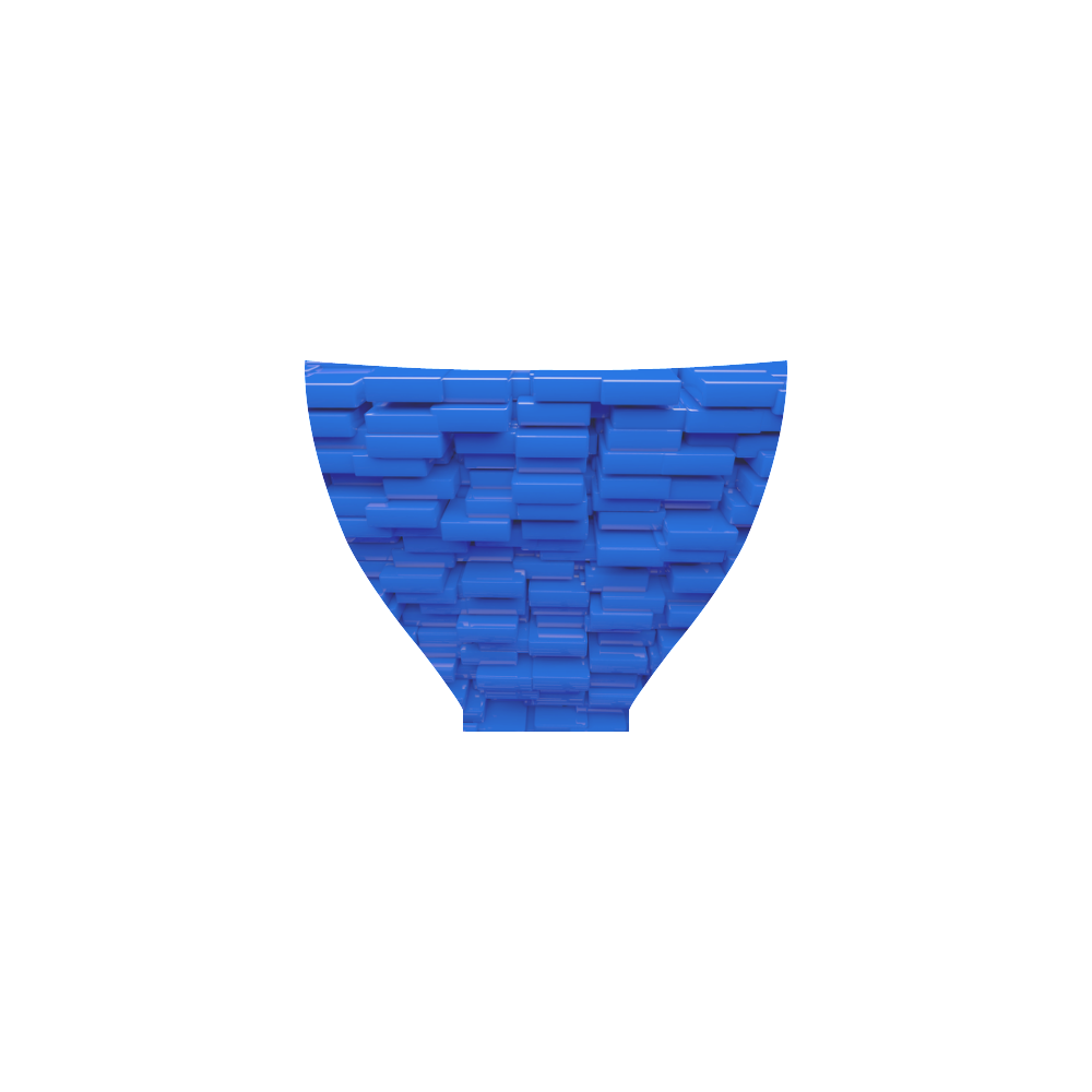 Glossy 3D Blue Cubes Custom Bikini Swimsuit