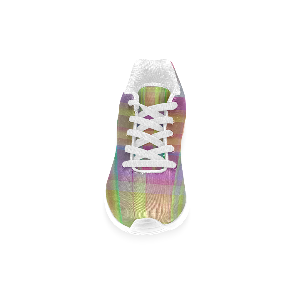 modern plaid, cool colors Women’s Running Shoes (Model 020)