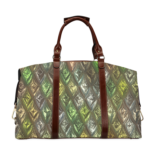 rhombus, diamond patterned green Classic Travel Bag (Model 1643)
