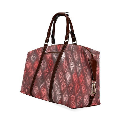 rhombus, diamond patterned red Classic Travel Bag (Model 1643)