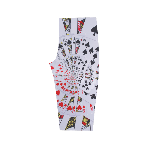 Royal Flush Poker Cards Spiral Droste Hestia Cropped Leggings (Model L03)