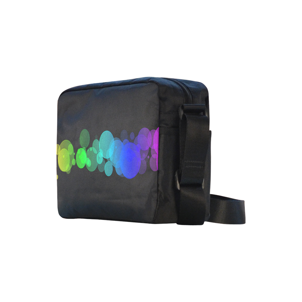 Rainbow Bokeh Glitter Discs Classic Cross-body Nylon Bags (Model 1632)