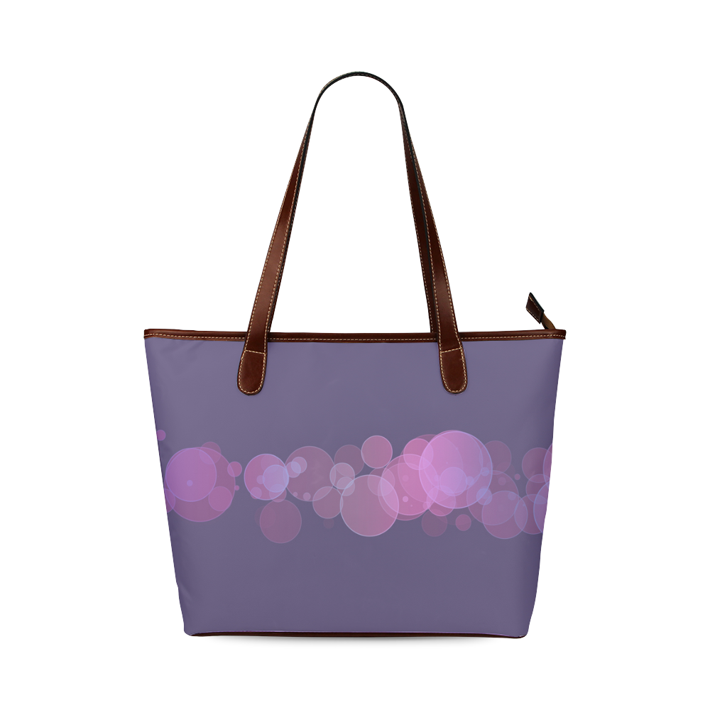 Pink Bokeh Glitter Discs Shoulder Tote Bag (Model 1646)