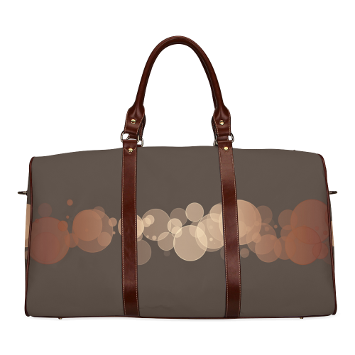 Brown Bokeh Glitter Discs Waterproof Travel Bag/Small (Model 1639)