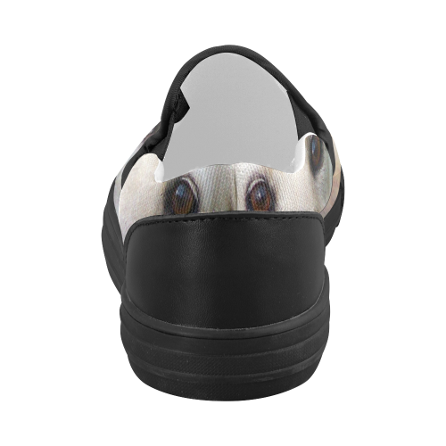 Dog face close-up Women's Slip-on Canvas Shoes (Model 019)