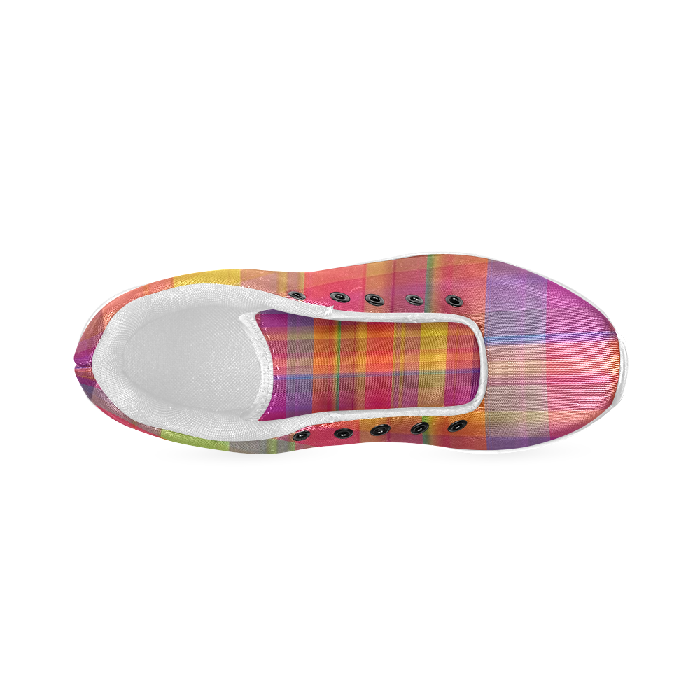 modern plaid, hot colors Women’s Running Shoes (Model 020)