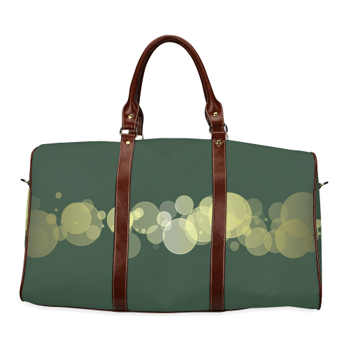 Green Bokeh Glitter Discs Waterproof Travel Bag/Large (Model 1639)