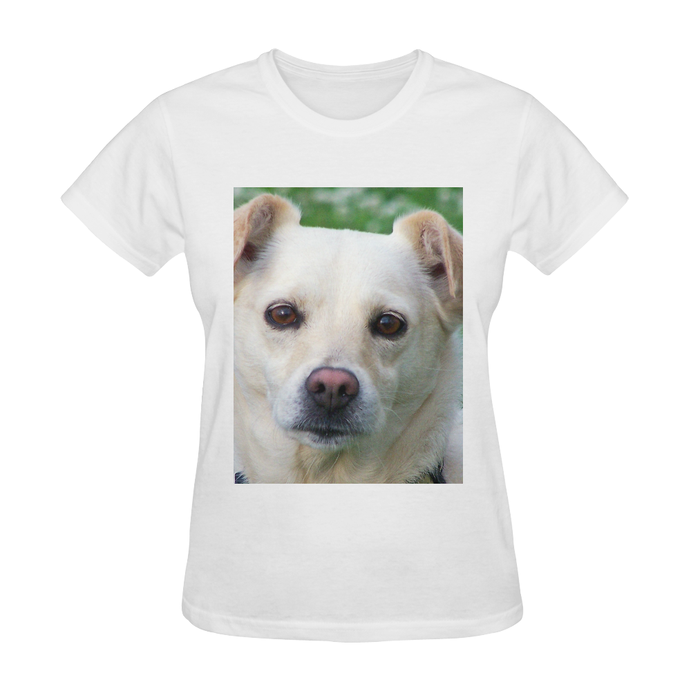 Dog face close-up Sunny Women's T-shirt (Model T05)