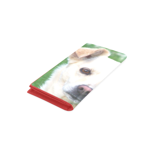 Dog face close-up Women's Leather Wallet (Model 1611)