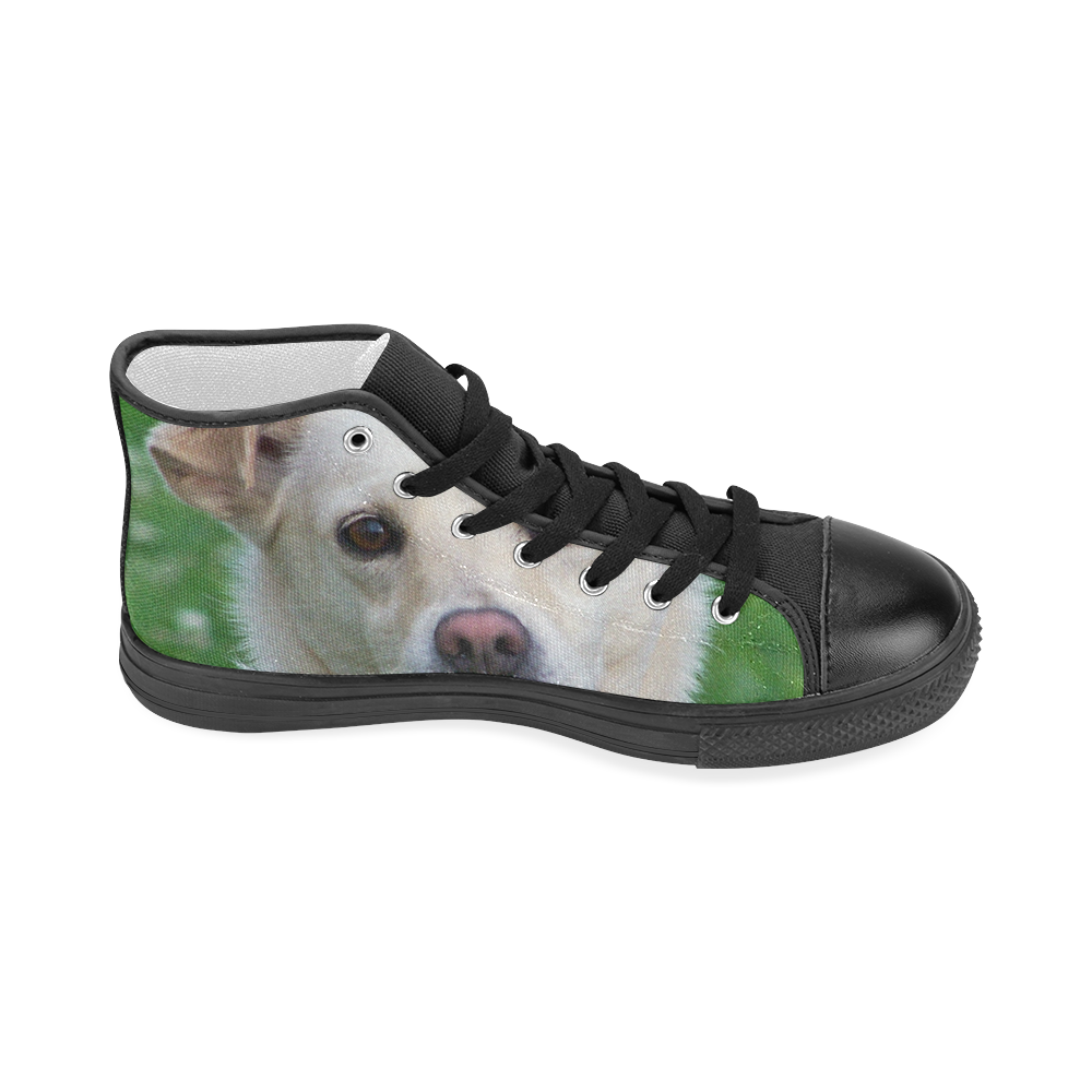 Dog face close-up Women's Classic High Top Canvas Shoes (Model 017)