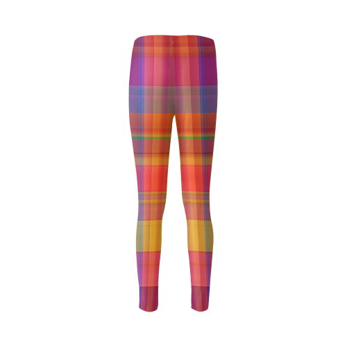 modern plaid, hot colors Cassandra Women's Leggings (Model L01)