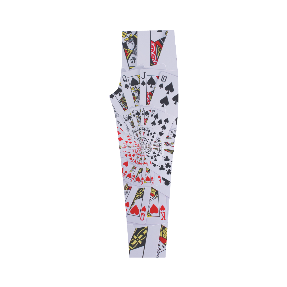 Royal Flush Poker Cards Spiral Droste Capri Legging (Model L02)
