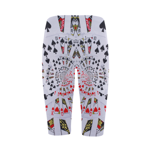 Royal Flush Poker Cards Spiral Droste Hestia Cropped Leggings (Model L03)