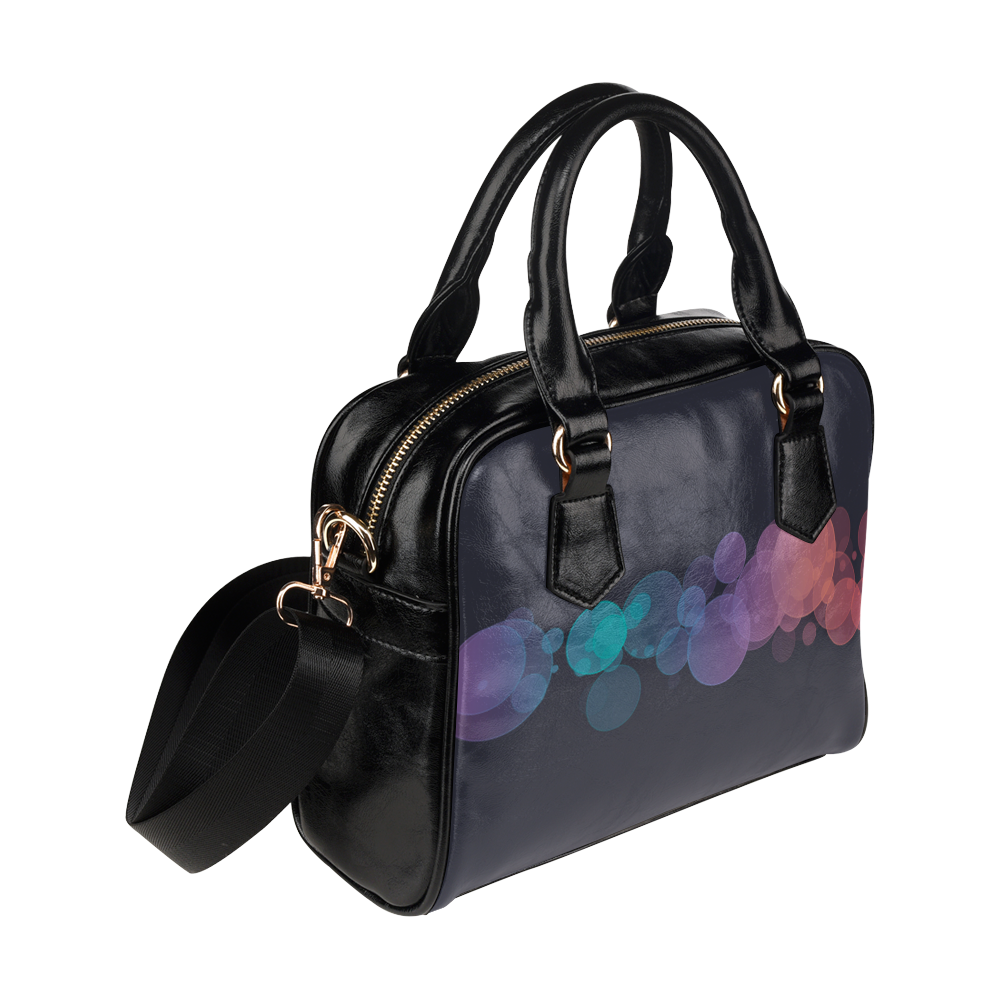 Colorful Bokeh Glitter Discs Shoulder Handbag (Model 1634)