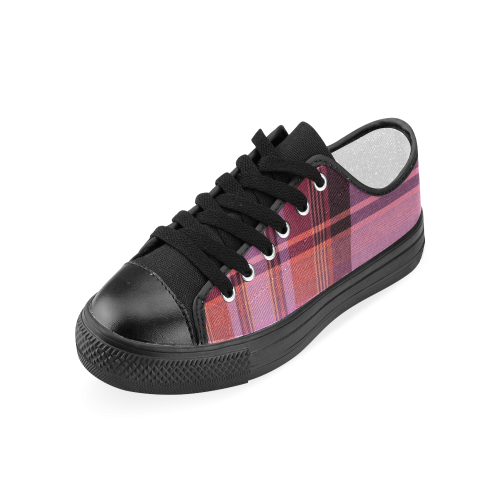 PINK PLAID Women's Classic Canvas Shoes (Model 018)