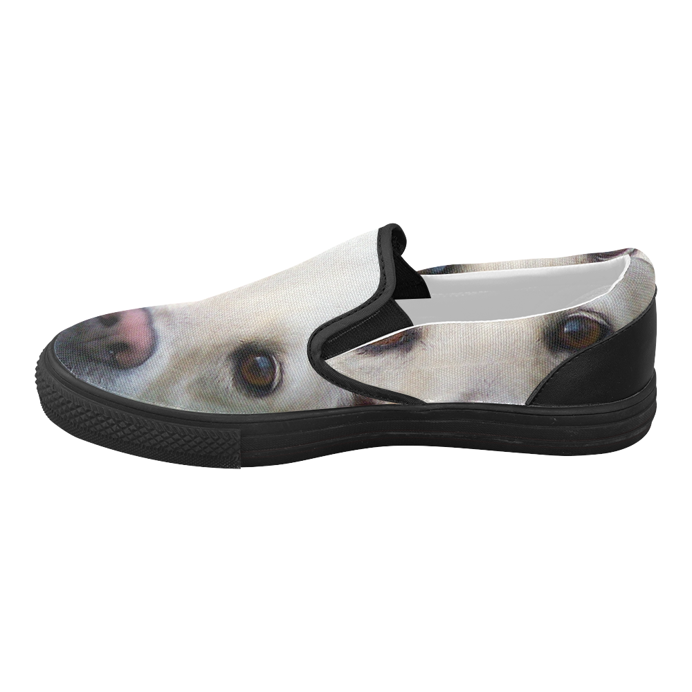 Dog face close-up Women's Slip-on Canvas Shoes (Model 019)