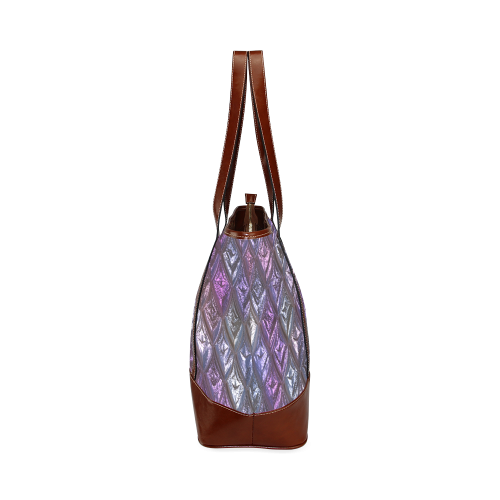 rhombus, diamond patterned lilac Tote Handbag (Model 1642)