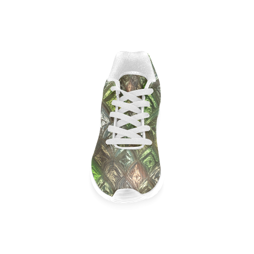 rhombus, diamond patterned green Women’s Running Shoes (Model 020)