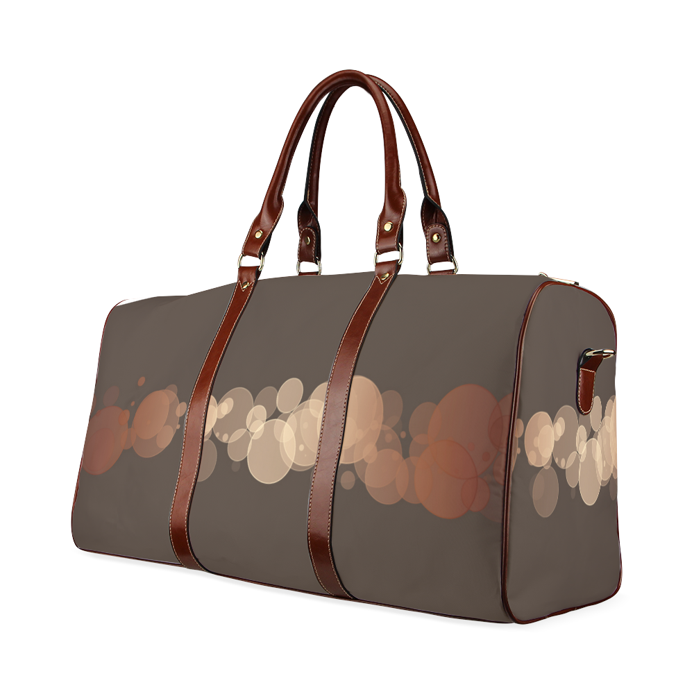 Brown Bokeh Glitter Discs Waterproof Travel Bag/Small (Model 1639)