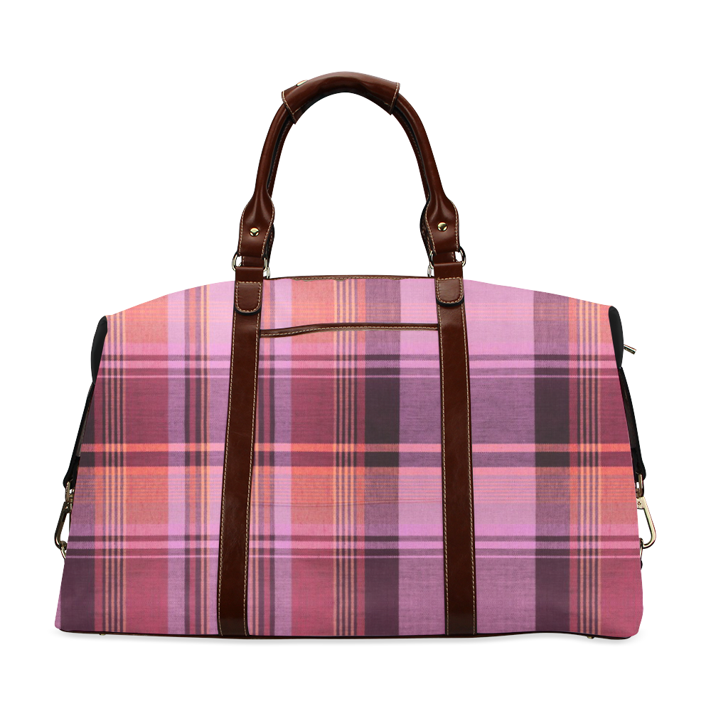 PINK PLAID Classic Travel Bag (Model 1643)