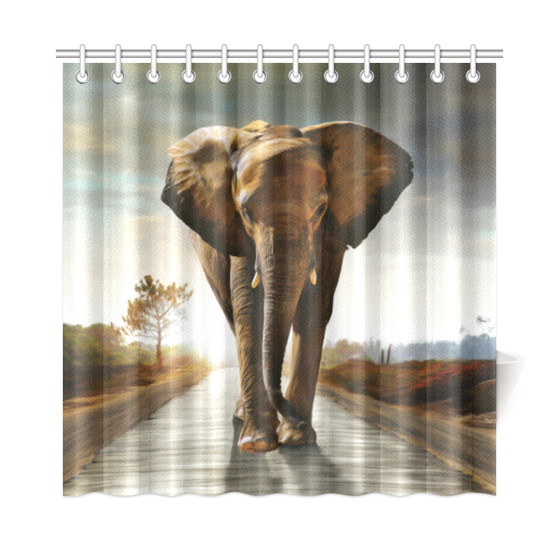 The Elephant Shower Curtain 72"x72"
