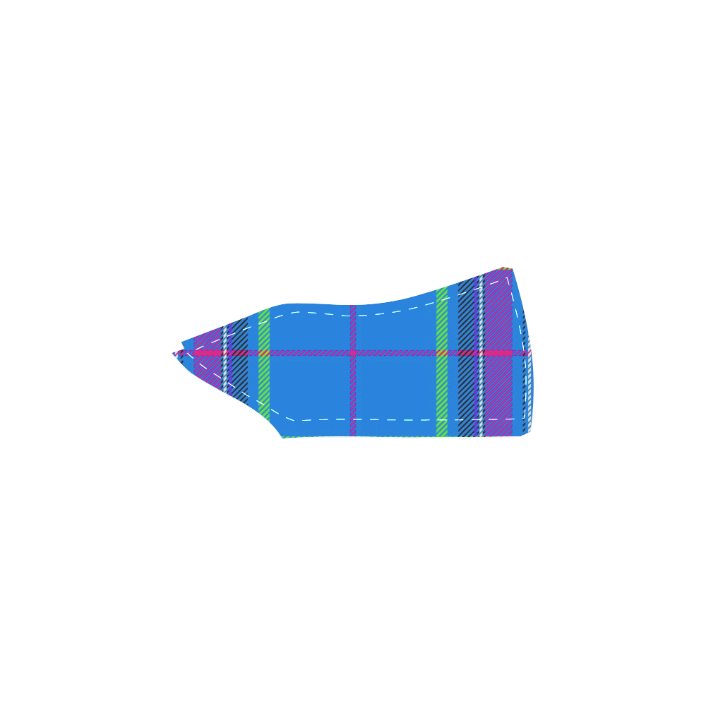TARTAN-BLUE Women's Slip-on Canvas Shoes (Model 019)