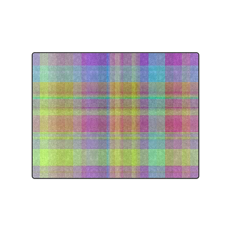 modern plaid, cool colors Blanket 50"x60"