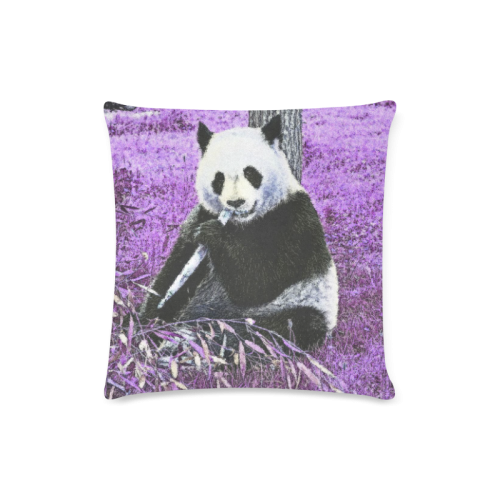 funky lilac panda Custom Zippered Pillow Case 16"x16"(Twin Sides)