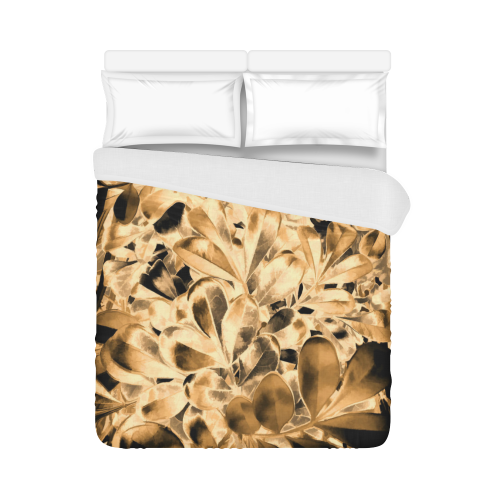 Foliage #2 Gold - Jera Nour Duvet Cover 86"x70" ( All-over-print)