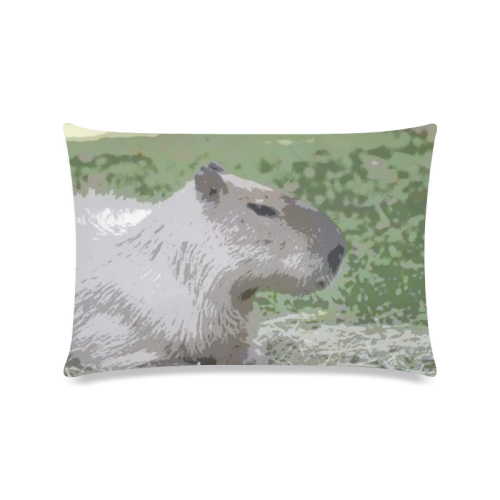 capybara Poster Custom Zippered Pillow Case 16"x24"(Twin Sides)
