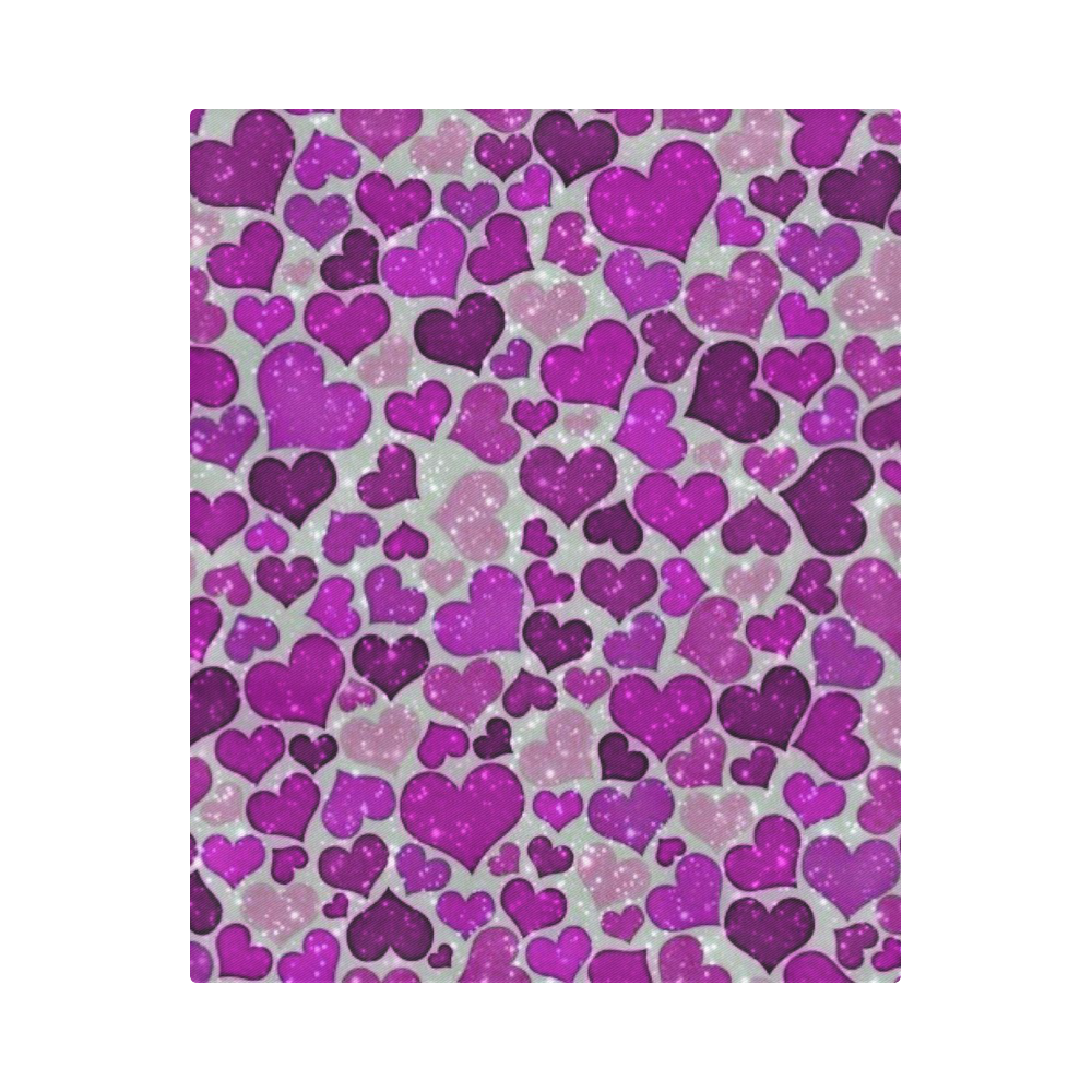 sparkling hearts purple Duvet Cover 86"x70" ( All-over-print)