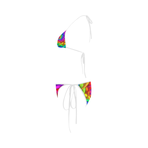 Psychedelic Rainbow Spiral Custom Bikini Swimsuit