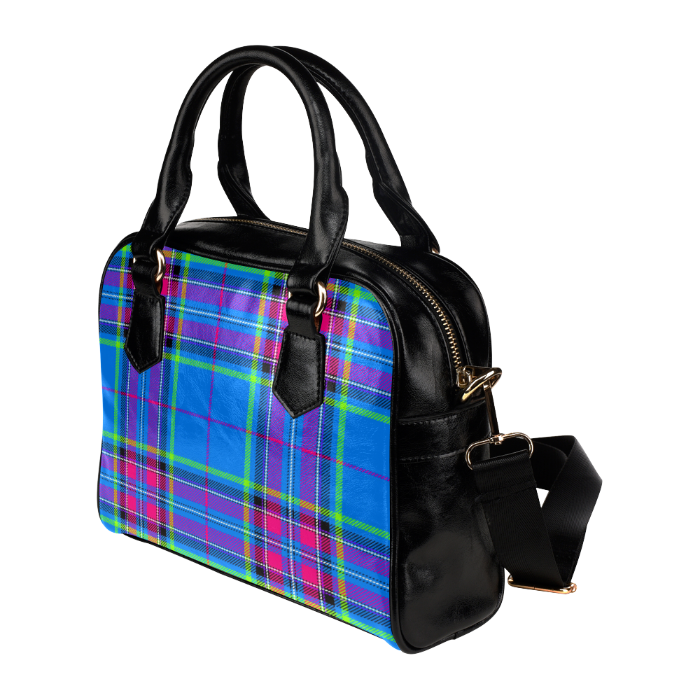 TARTAN-BLUE Shoulder Handbag (Model 1634)