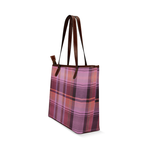 PINK PLAID Shoulder Tote Bag (Model 1646)
