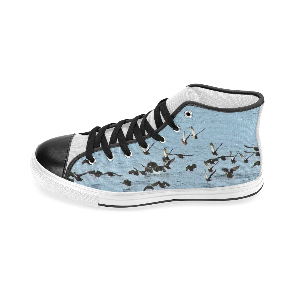 Flock Off Women's Classic High Top Canvas Shoes (Model 017)