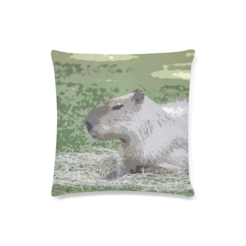 capybara Poster Custom Zippered Pillow Case 16"x16"(Twin Sides)