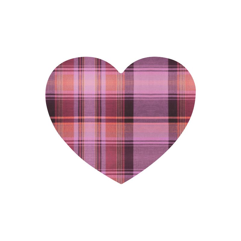 PINK PLAID Heart-shaped Mousepad